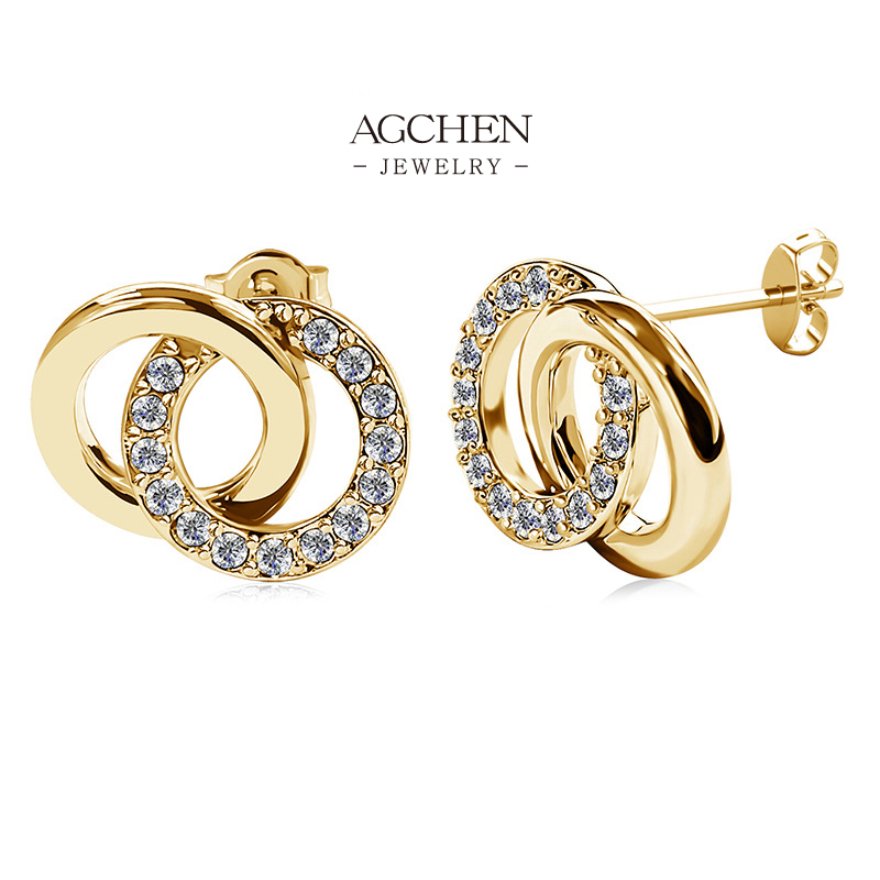 AGCHEN Artisan Crystal Earrings Handcrafted Design Collection AGDE0886