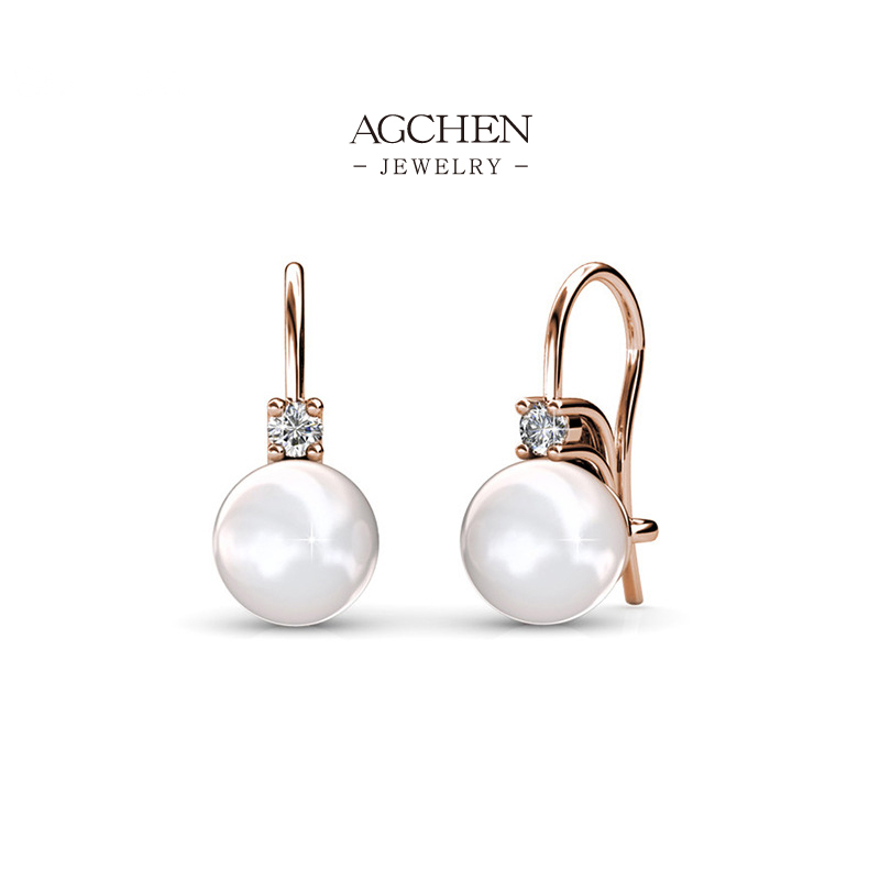 AGCHEN Delicate Crystal Studs Fine Jewelry Collection AGDES0001