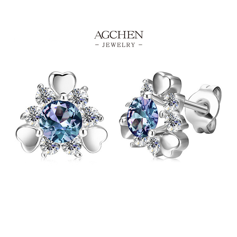 AGCHEN Sapphire Crystal Earrings Luxury Evening Wear AGDGES0024