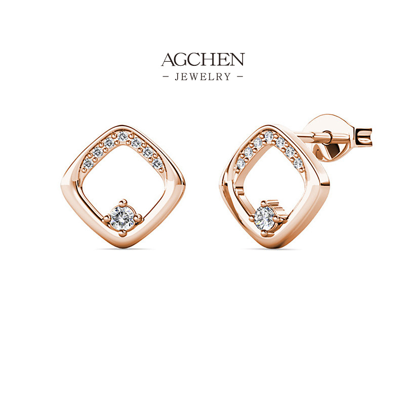 AGCHEN Modern Zirconia Earrings Innovative Design Concepts AGDES0439