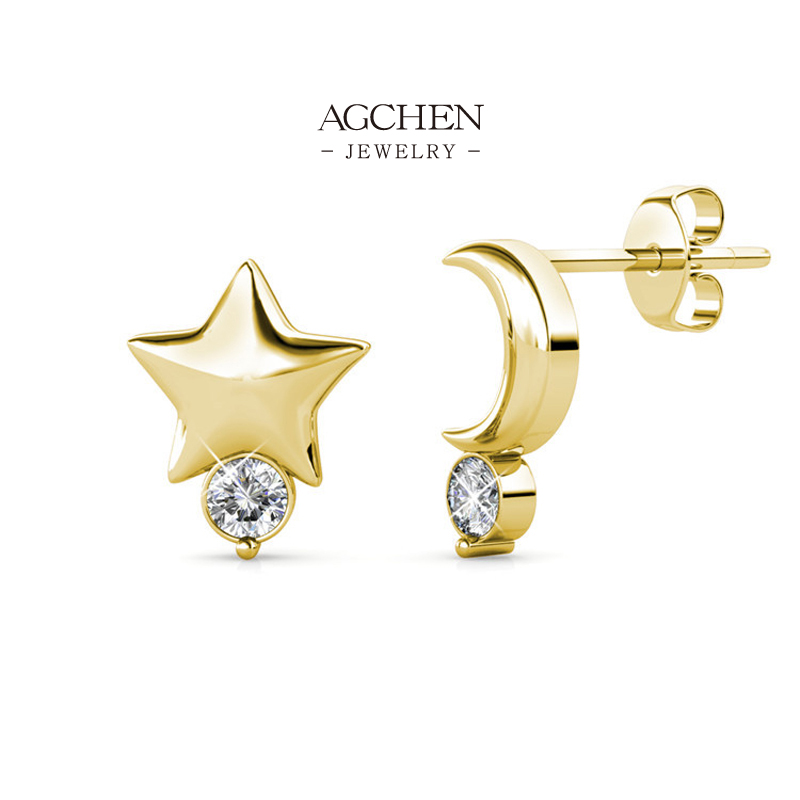AGCHEN Premium Zirconia Earrings Luxury Materials Edition AGDES0334