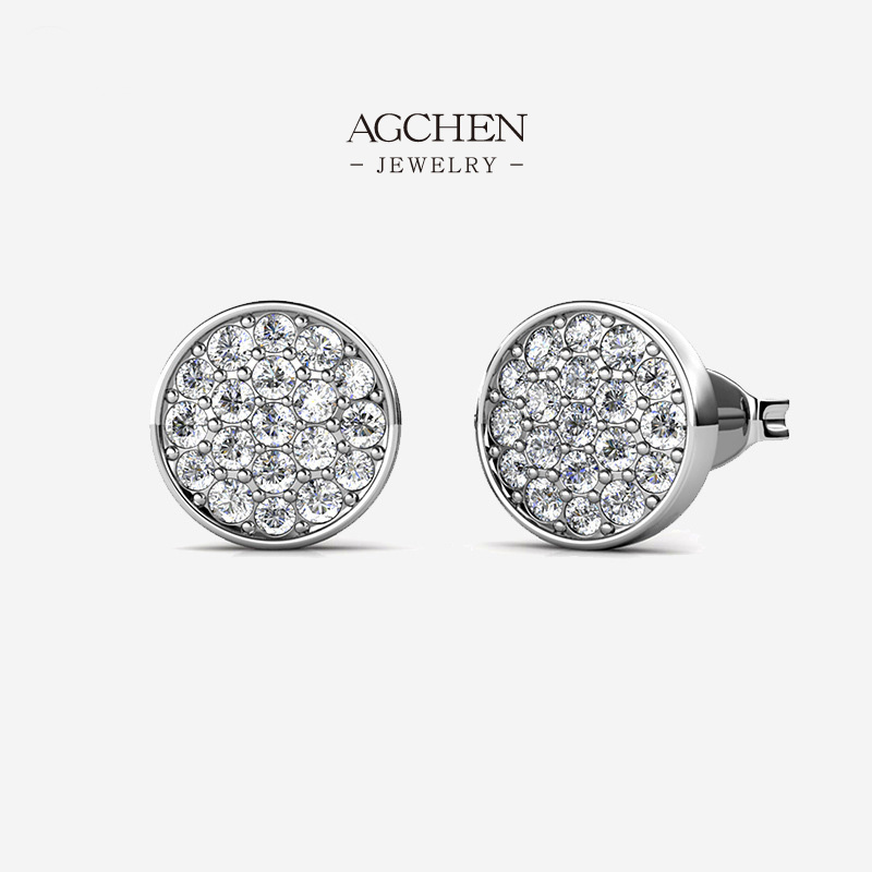 AGCHEN Minimalist Crystal Earrings Everyday Essential Collection OEM Service AGDES0676