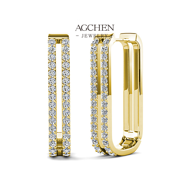 AGCHEN Minimalist Crystal Earrings Luxury Gift Set Small MOQ AGDE0856 
