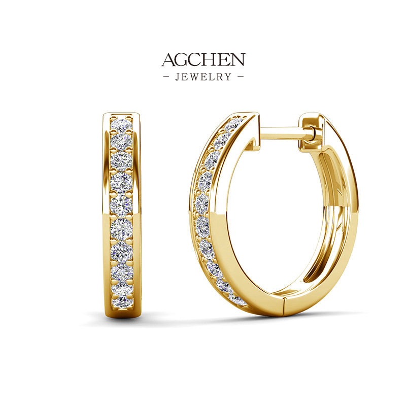 AGCHEN Sustainable Zirconia Earrings Eco Friendly Jewelry Line AGDE0887
