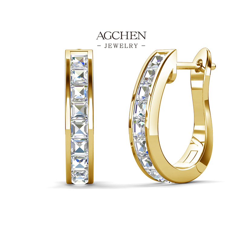 AGCHEN Vintage Inspired Zirconia Studs Retro Style Wholesale AGDE0892