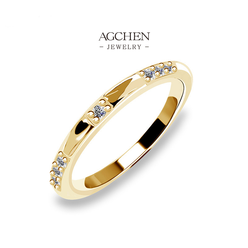 AGCHEN Minimalist Band Ring Everyday Stacking Style AG JEWELRY AGDR0154