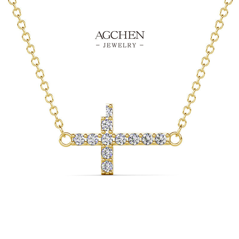 AGCHEN Copper Cross Pendant Necklace Religious Jewelry Wholesale AGDP0817 