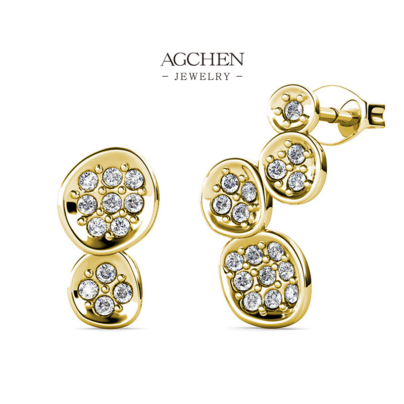 AGCHEN Hypoallergenic Zirconia Earrings Sensitive Ears Safe AG JEWELRY AGDES0586