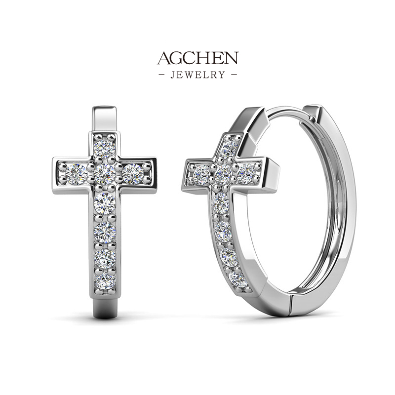 AGCHEN Minimalist Crystal Studs Everyday Essential Collection AGDE0903