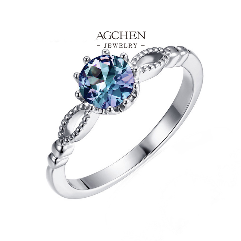 AGCHEN Modern Zirconia Stacker Ring Modular Jewelry System AGDGRS0027