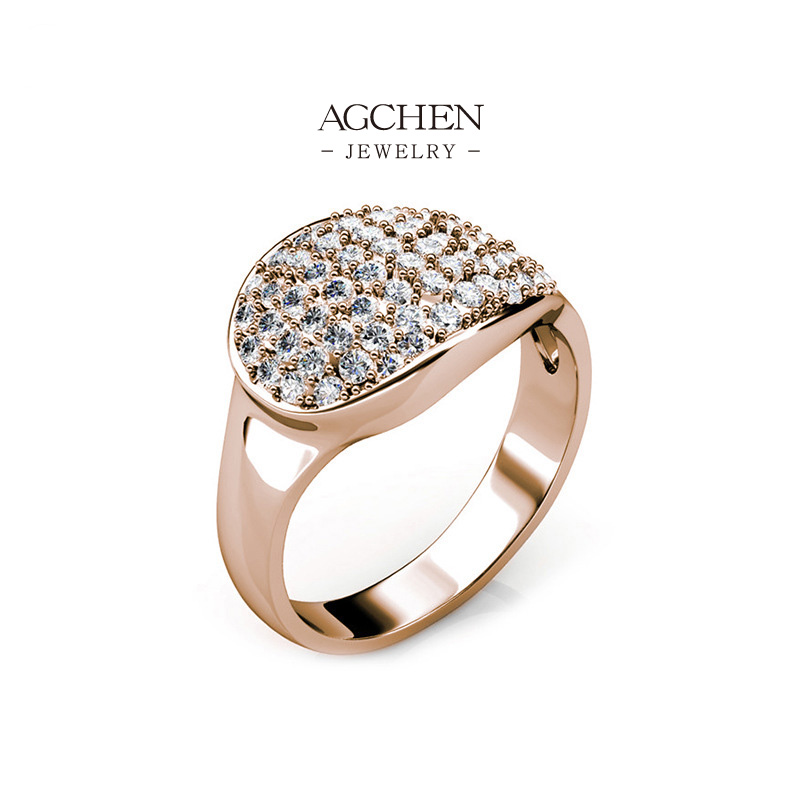 AGCHEN Minimalist Zirconia Band Everyday Luxury Jewelry AGDRS0171