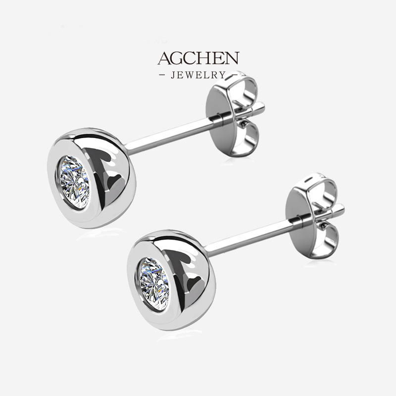AGCHEN Custom Logo Earrings Private Label Service AG JEWELRY AGME227