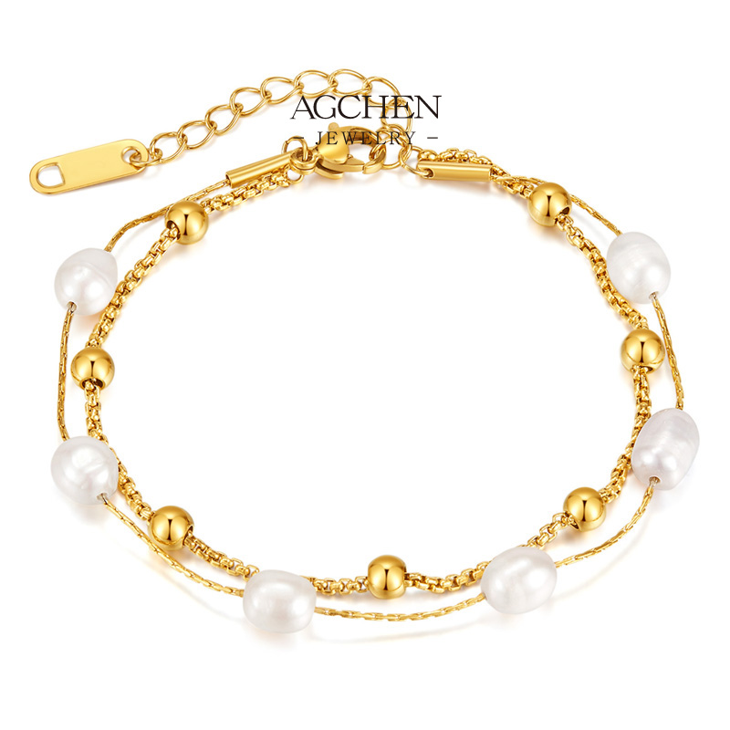 AGCHEN Stainless Steel Pearl Bead Bracelet One Stop Service Integrated Supply Chain Wholesale AG1378